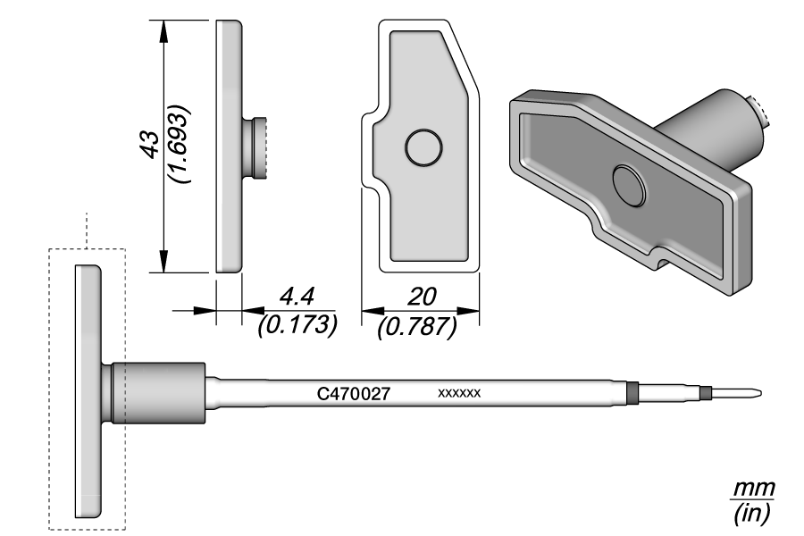 C470027 - RF Shield Removal Cartridge 43 x 20